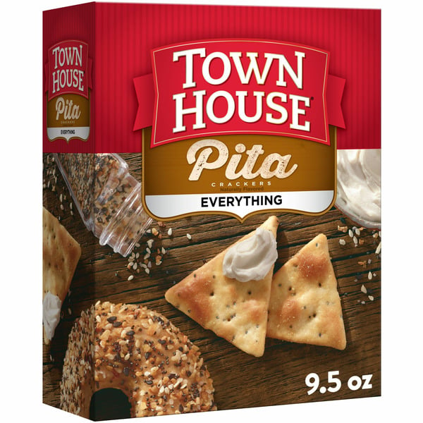 Town House Pita Crackers Oven Baked Crackers, Party Snacks, Everything Flavor hero