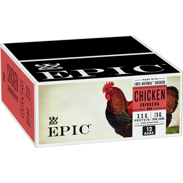 EPIC Protein Bars, Chicken Sriracha, Keto and Paleo Friendly hero