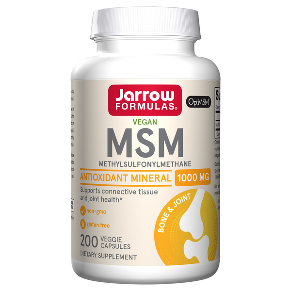 Muscles, Joints & Pain Relief Jarrow Formulas MSM, 1000 mg, Antioxidant Mineral, Veggie Capsules hero