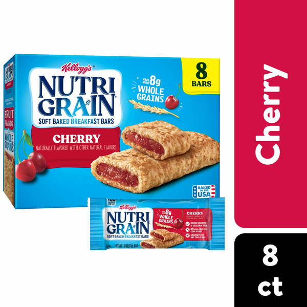 Breakfast Bars & Pastries Kellogg’s Nutri-Grain Soft Baked Breakfast Bars, Kids Snacks, Whole Grain, Cherry hero