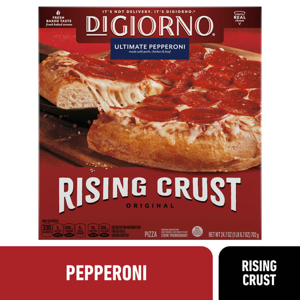 DiGiorno Original Rising Crust Pepperoni Frozen Pizza hero