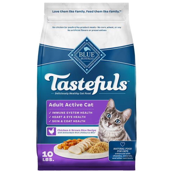 Cat Food & Care Blue Buffalo Tastefuls Natural Dry Food for Active Adult Cats, Chicken and Brown Rice hero