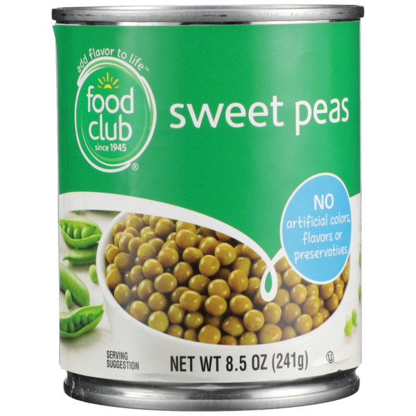 Canned Meals & Beans Food Club Sweet Peas hero