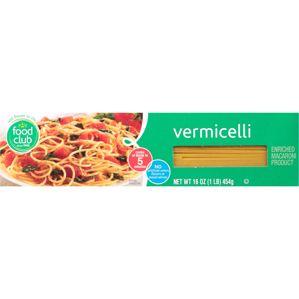 Dry Pasta Food Club Vermicelli hero