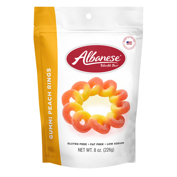 Candy & Chocolate Albanese Gummi Peach Rings hero