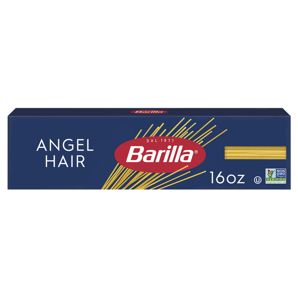 Dried Noodle & Vegetables Barilla Angel Hair Non-GMO Pasta Made with Durum Wheat Semolina & Kosher Certified hero