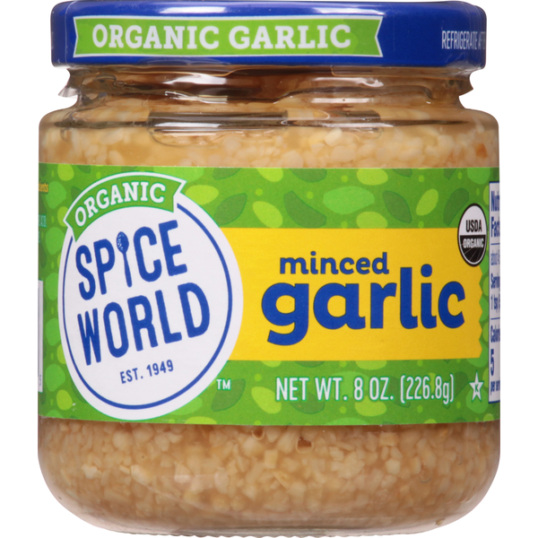 Packaged Vegetables & Fruits Spice World Garlic, Minced, Organic hero