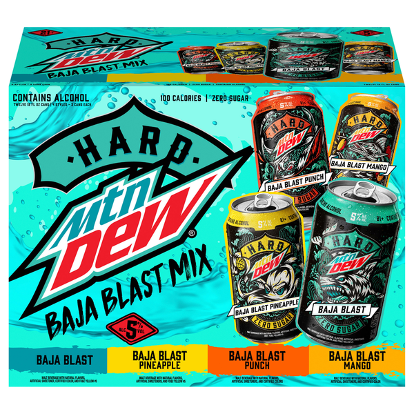 Mountain Dew Malt Beverage, Hard, Baja Blast Mix hero