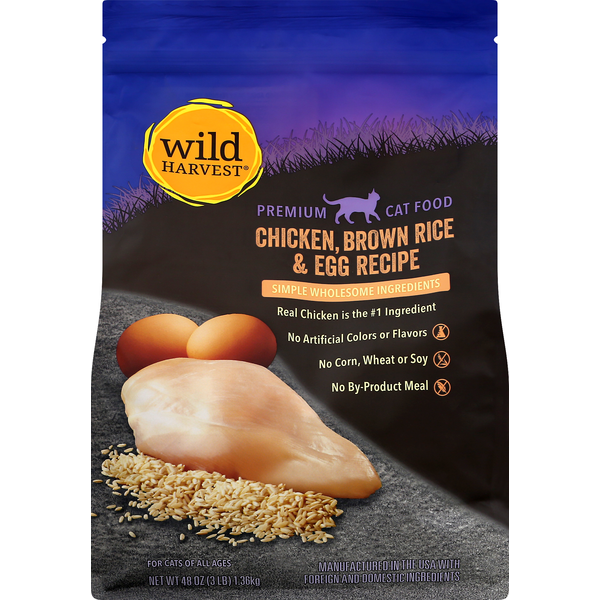 Cat Food & Care Wild Harvest Cat Food, Premium, Chicken, Brown Rice & Egg Recipe hero