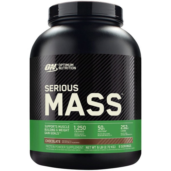 Whey Protein Optimum Nutrition Serious Mass Protein Powder Chocolate 6 lbs hero