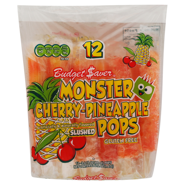 Ice Cream & Ice Budget Saver Monster Pops Slushed Cherry-Pineapple hero