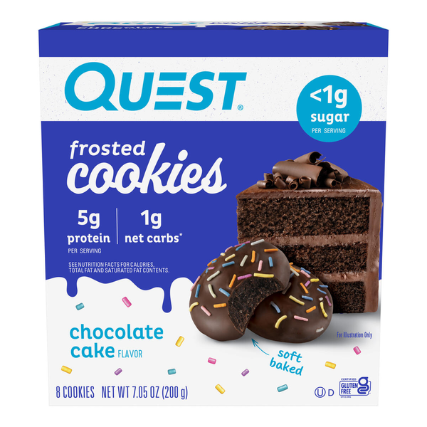 Cookies & Cakes Quest Cookies, Frosted, Chocolate Cake Flavor hero