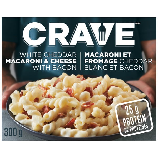 Frozen Meals Crave White Cheddar Mac & Cheese with Bacon hero