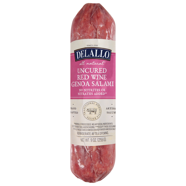 Lunch Meat DeLallo Salami, Genoa, Red Wine, Uncured hero