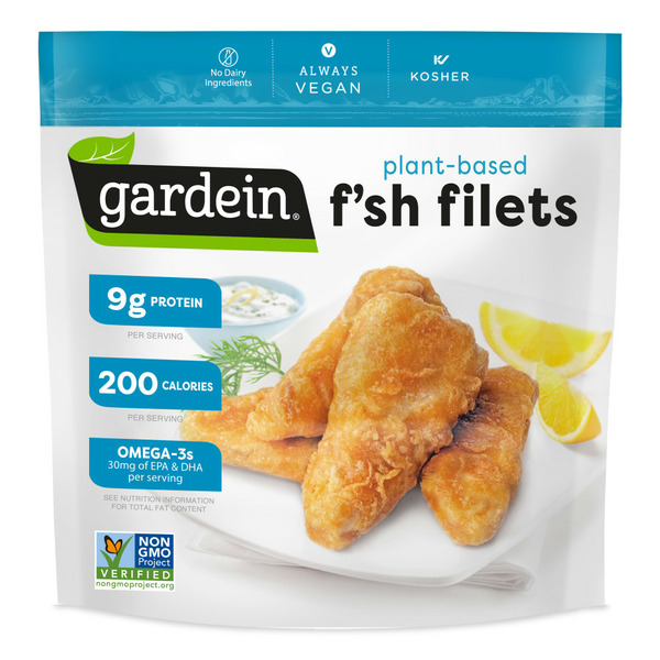 Frozen Vegan & Vegetarian Gardein Plant-Based F'sh Golden Fishless Filets, Vegan Food, Frozen Food hero