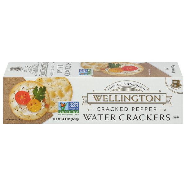 Crackers -- Specialty (Deli) Wellington Brewery Water Crackers, Cracked Pepper hero