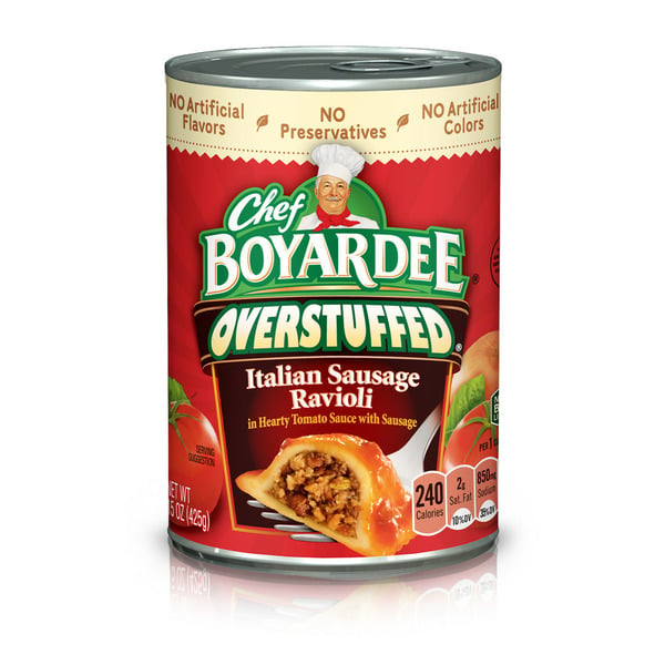 Canned Meat, Seafood & Beans Chef Boyardee Overstuffed Italian Sausage Ravioli hero