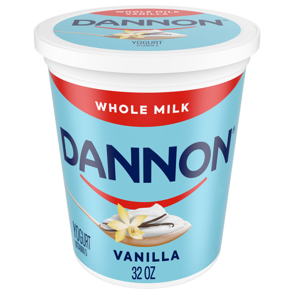 Yogurt Dannon Vanilla Whole Milk Yogurt Quart hero