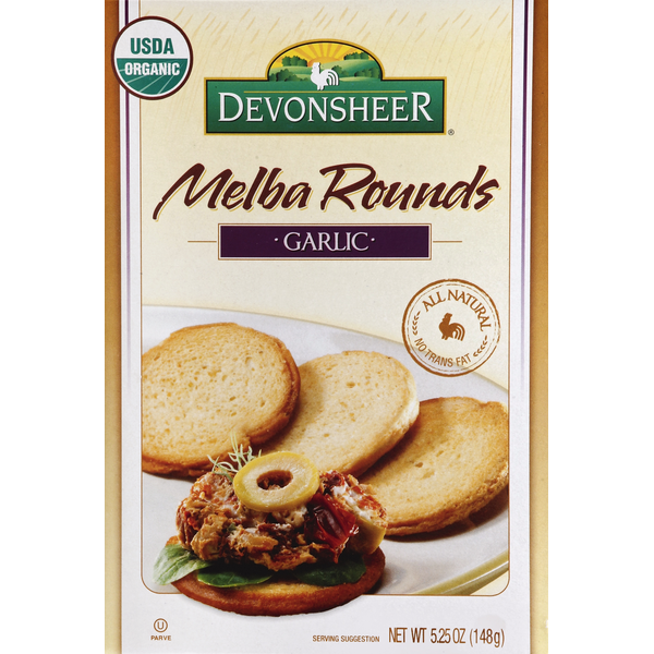 Crackers Devonsheer Melba Rounds, Garlic hero