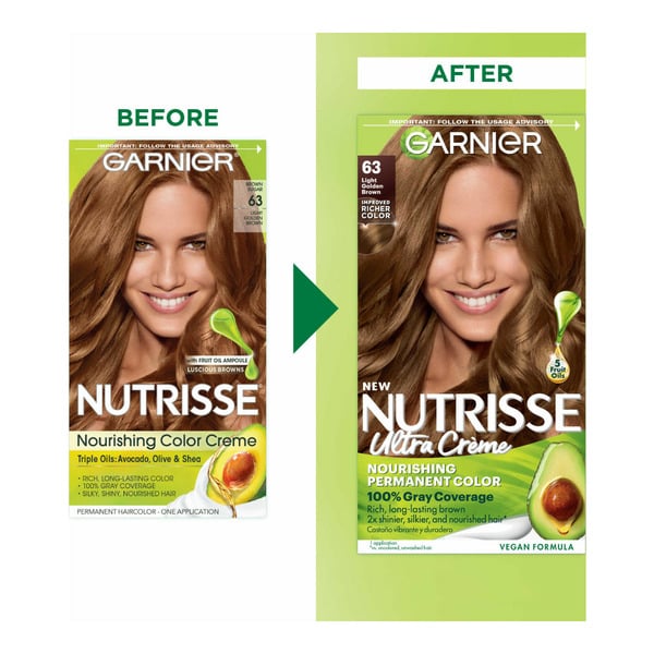 Hair Care Garnier Nourishing Hair Color Creme, 63 Light Golden Brown (Brown Sugar) hero