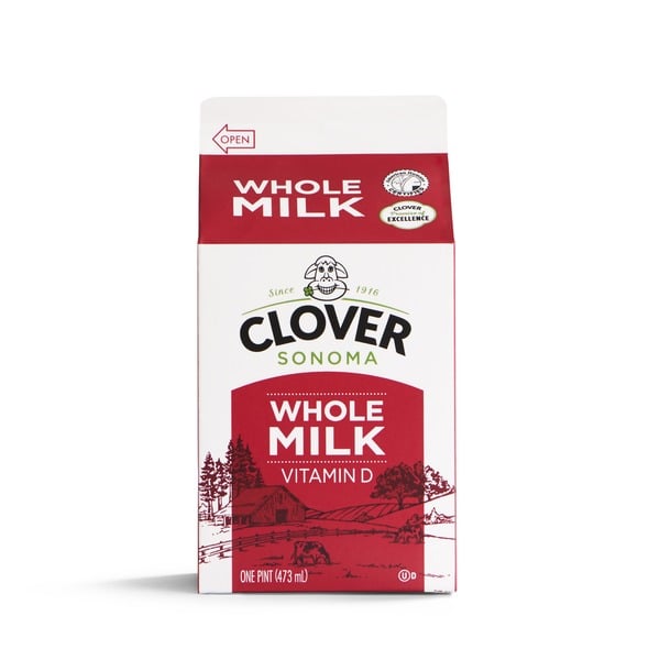 Milk Clover Sonoma Conventional Whole Milk Pint hero