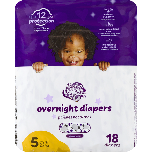 Diapers & Wipes Always My Baby Overnight Diapers Size 5 hero