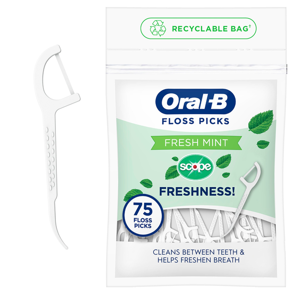 Oral-B Burst of Scope Dental Floss Picks, Fresh Mint hero