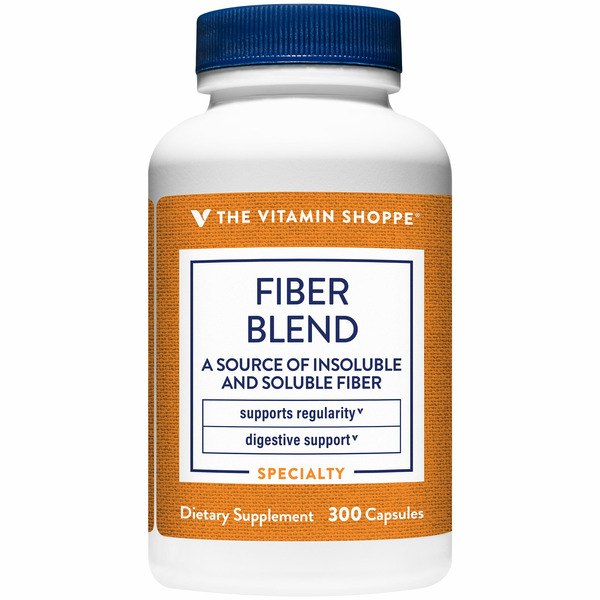 Fiber The Vitamin Shoppe Fiber Blend with Insoluble & Soluble Fiber (300 Capsules) hero