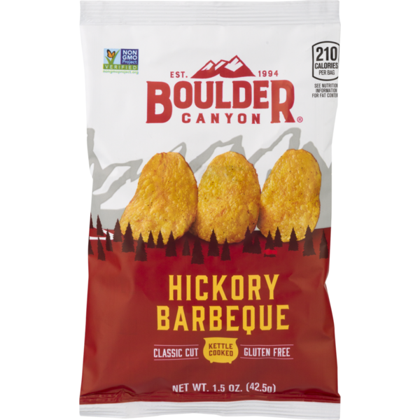 Chips & Pretzels Boulder Canyon Classic Cut Potato Chips Hickory Barbeque hero