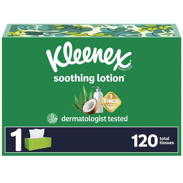 Facial Care Kleenex Lotion Facial Tissues with Coconut Oil hero