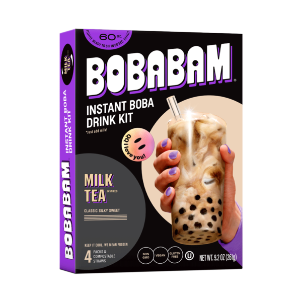 Frozen Juice Bobabam Instant Boba Drink Kit with Straws, Milk Tea hero