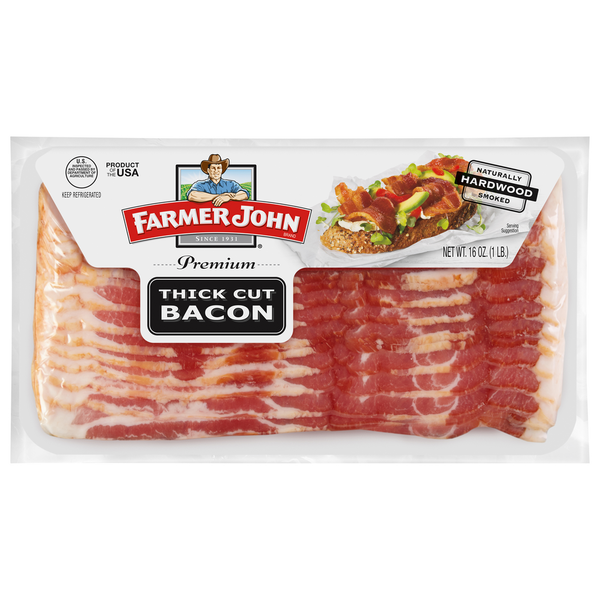 Hot Dogs, Bacon & Sausage Farmer John Premium Thick Cut Bacon hero