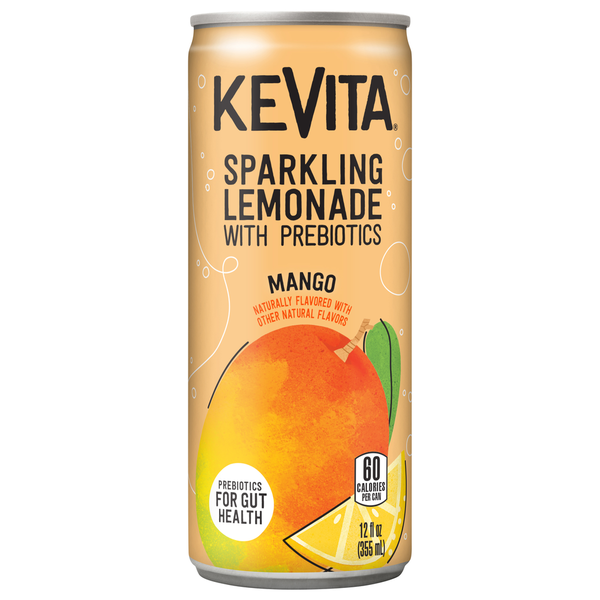 KeVita Lemonade, with Prebiotics, Mango, Sparkling hero