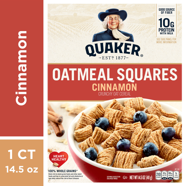 Cereal Quaker Oatmeal Squares, Cinnamon hero