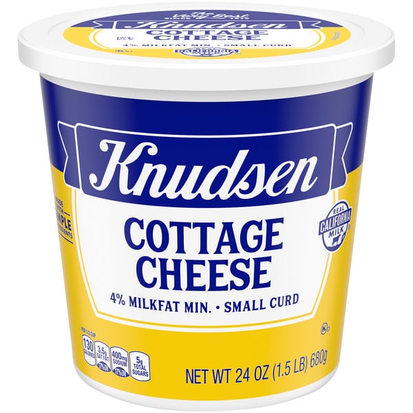 Packaged Cheese R.W. Knudsen Family Small Curd Cottage Cheese with 4% Milkfat, oz Tub hero