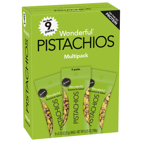 Nuts, Seeds & Dried Fruit Wonderful No Shells Roasted and Salted Pistachios hero