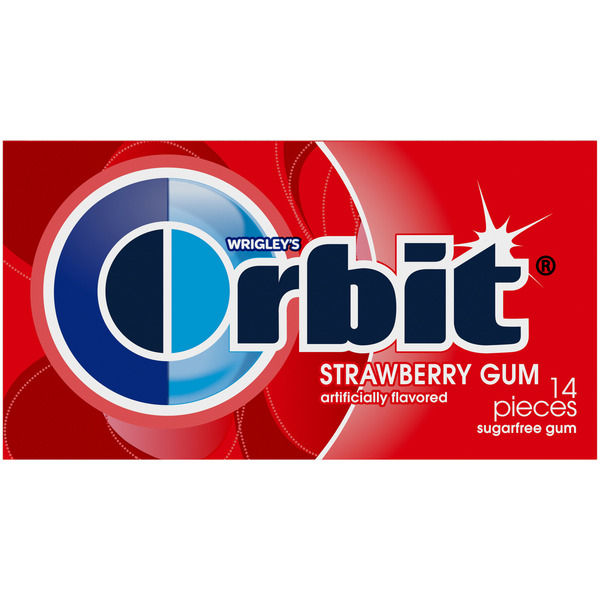 Mint & Gum Orbit Gum Strawberry Sugar Free Chewing Gum Single Pack Piece hero