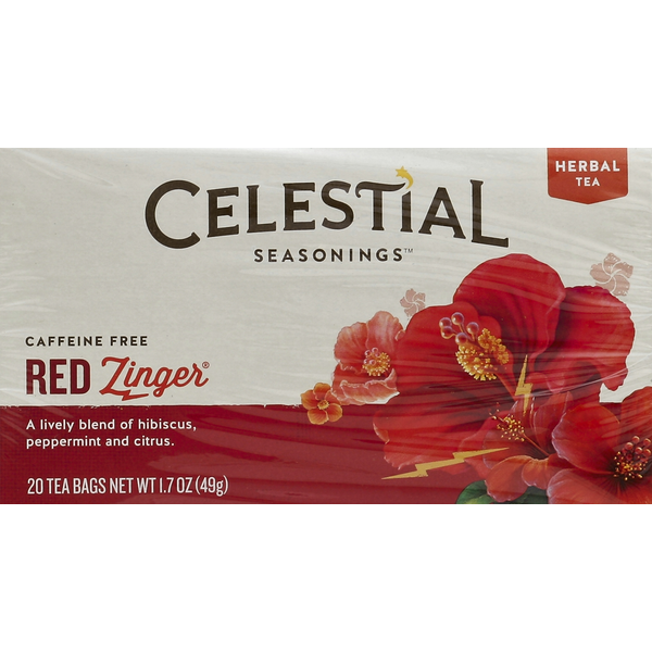 Tea Celestial Seasonings Herbal Tea, Red Zinger, Caffeine Free, Bags hero