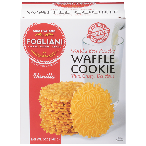 Cookies & Cakes Fogliani Waffle Cookie, Vanilla hero