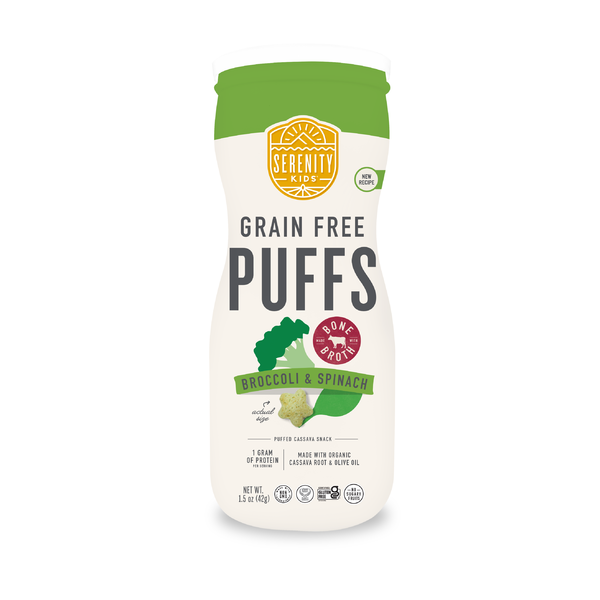 Baby Food & Formula Serenity Kids Grain Free Puffs, Broccoli & Spinach with Bone Broth hero