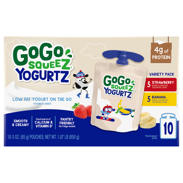 Canned Fruit & Applesauce GoGo Squeez YogurtZ, Variety Strawberry/Banana hero