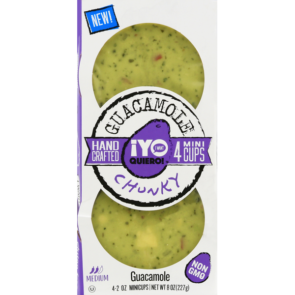 Fresh Dips & Tapenades Yo Quiero! Guacamole, Chunky, Medium, 4 Pack hero