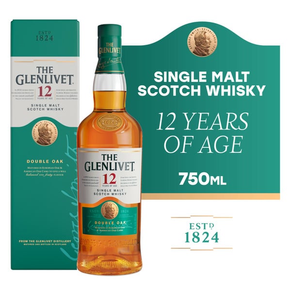 Whiskey The Glenlivet 12 Year Old Single Malt Scotch Whisky hero