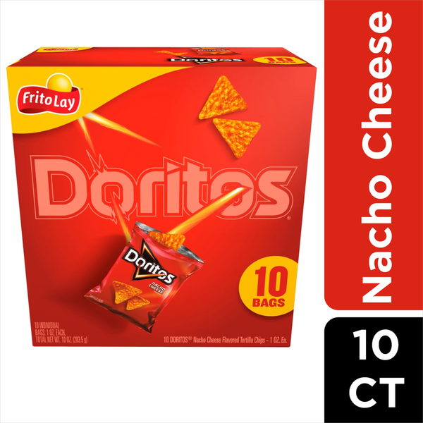 Chips & Pretzels Doritos Tortilla Chips, Nacho Cheese Flavored hero