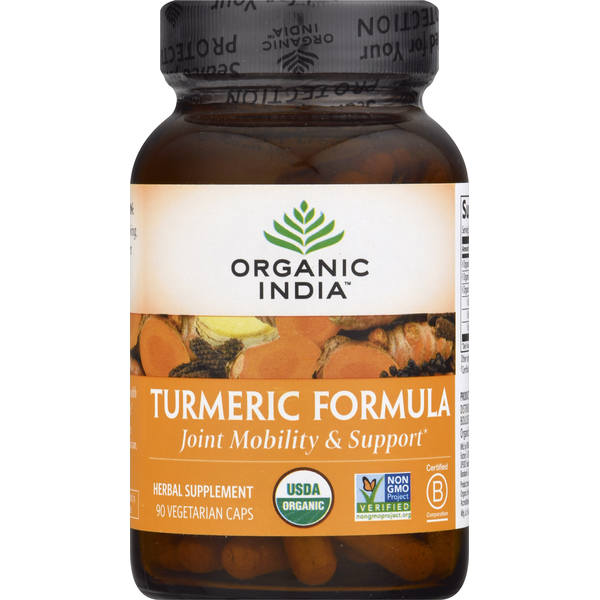 Muscles, Joints & Pain Relief ORGANIC INDIA Turmeric Formula, Vegetarian Caps hero