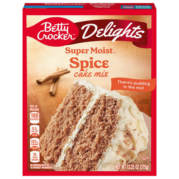 Doughs, Gelatins & Bake Mixes Betty Crocker Cake Mix, Spice, Delights hero