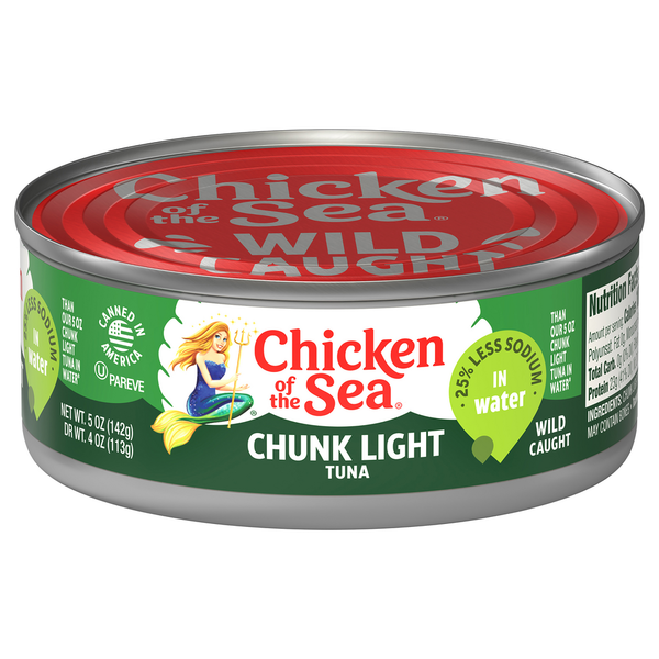 Canned Meat & Seafood Chicken of the Sea Tuna, 25% Less Sodium, Chunk Light hero