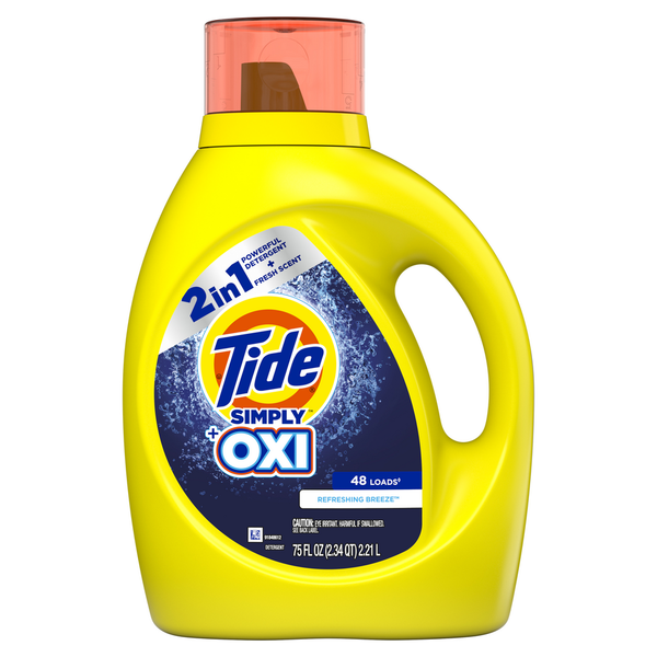 Laundry Tide Simply Plus Oxi Liquid Laundry Detergent, Refreshing Breeze hero