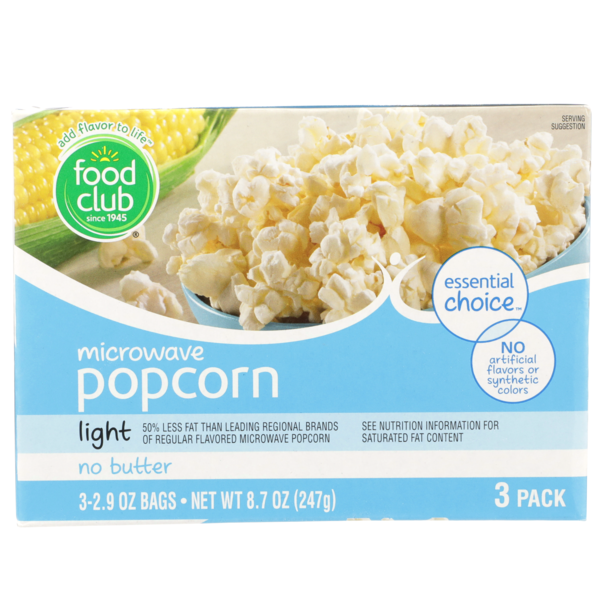 Popcorn & Jerky Food Club No Butter Light Microwave Popcorn hero