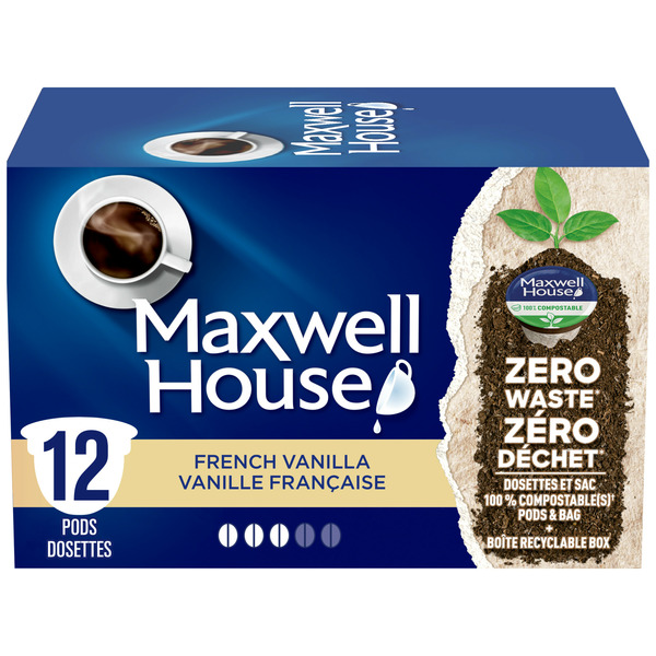 Coffee Maxwell House French Vanilla Coffee Certified Compostable Pods hero